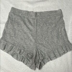 Aerie Gray High Waist Ruffle Hem Shorts
